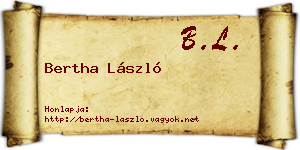 Bertha László névjegykártya